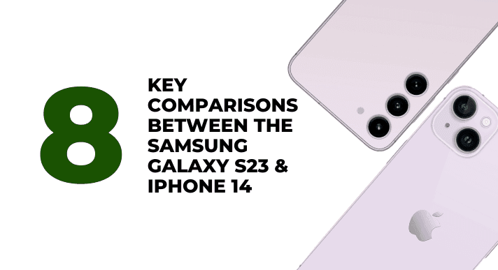 A thumbnail image of a blog about 8 key comparison between the Samsung Galaxy S23 and iPhone 14 CompAsia Philippines